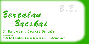 bertalan bacskai business card